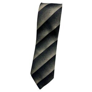 CERRUTI Men's Silk Necktie LUXURY Tie Brown Striped Art W:3.7" EUC